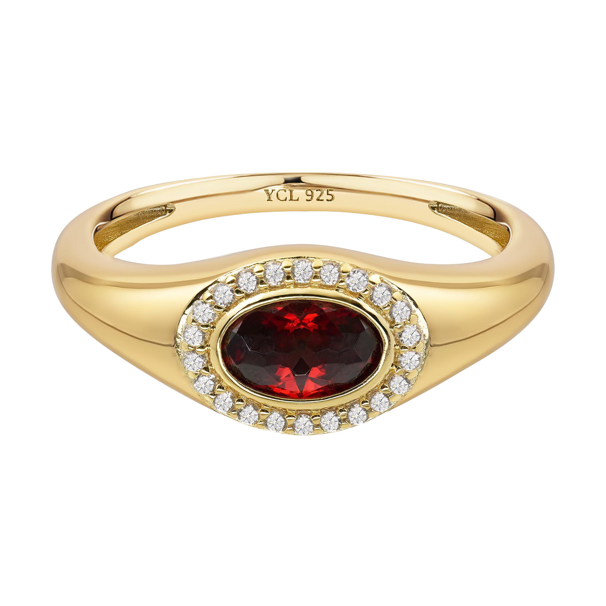 January Birthstone Signet Ring