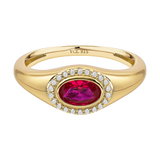 July Birthstone Signet Ring
