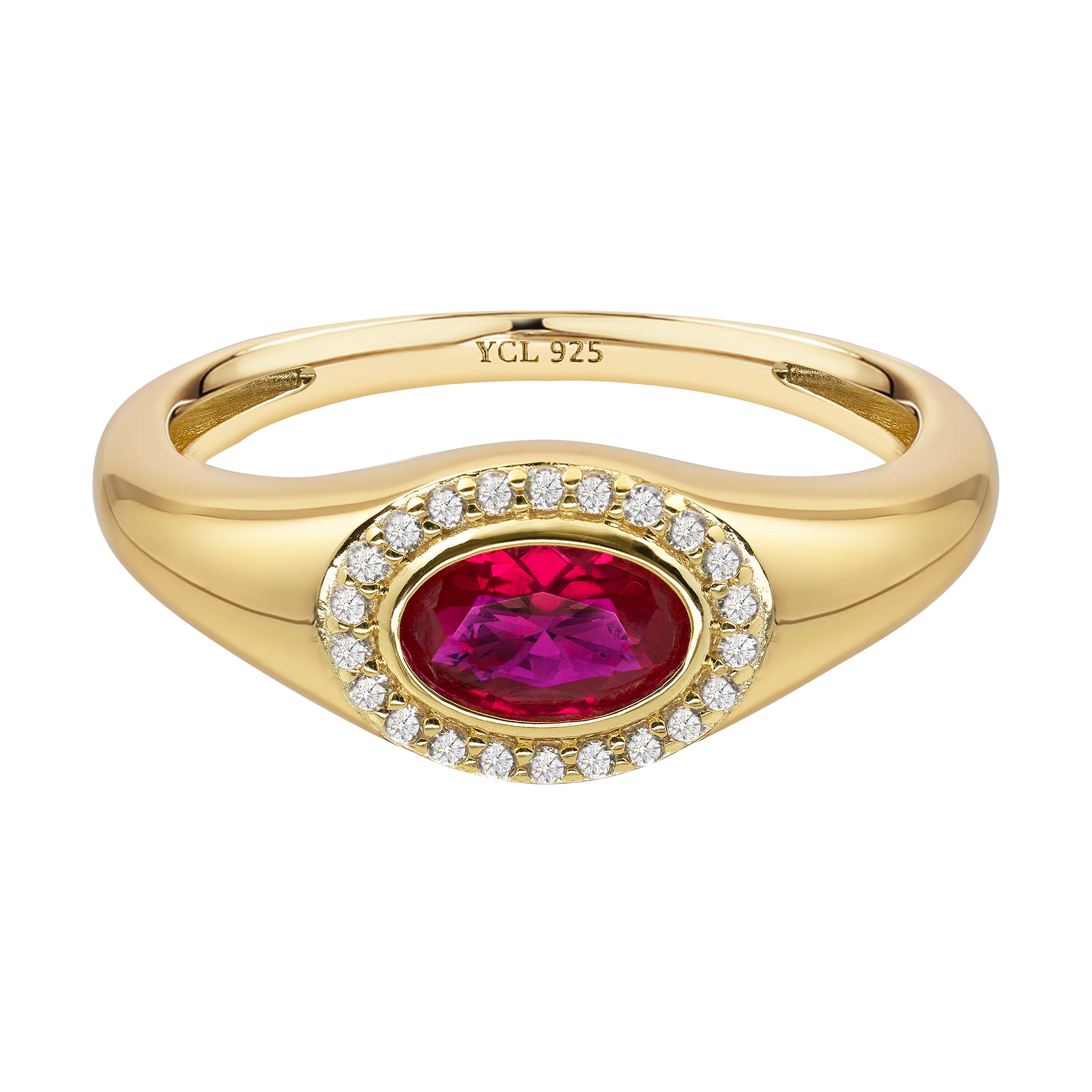 July Birthstone Signet Ring
