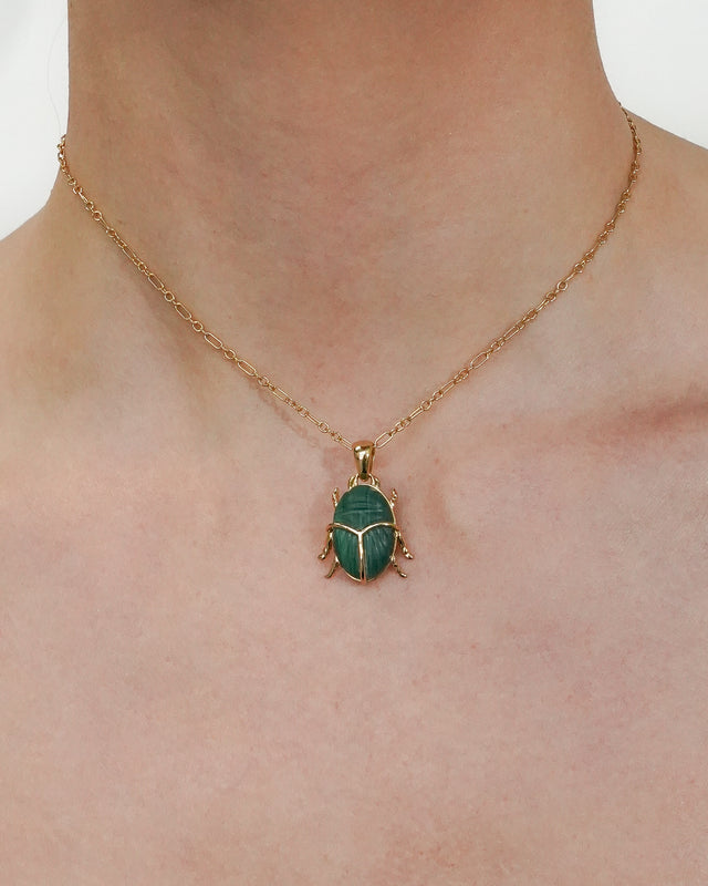 Malachite Scarab Pendant