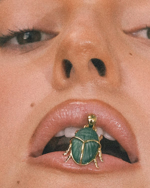 Malachite Scarab Pendant