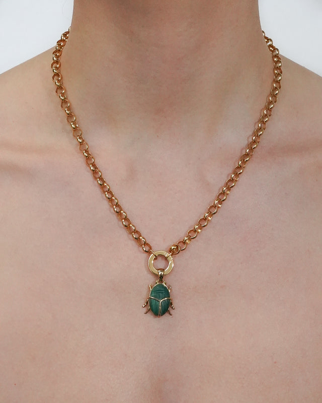 Malachite Scarab Pendant