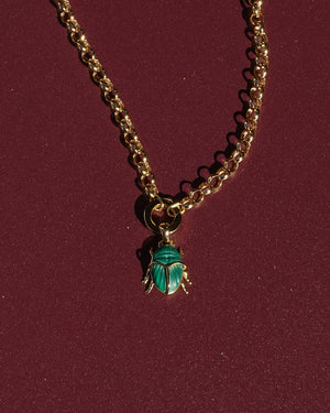 Malachite Scarab Pendant