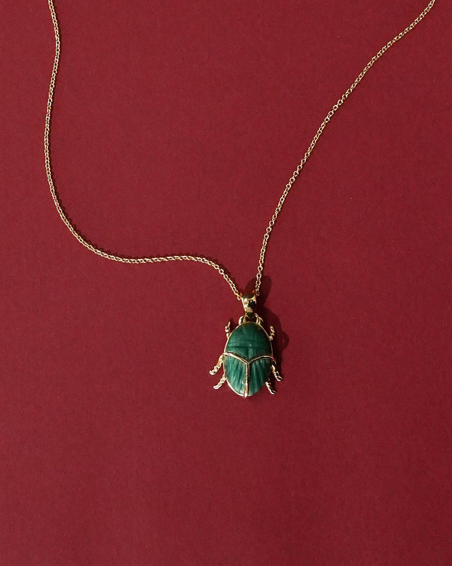 Malachite Scarab Pendant