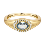 March Birthstone Signet Ring