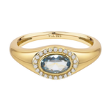 March Birthstone Signet Ring