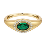 May Birthstone Signet Ring