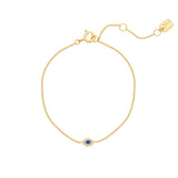 Pave Evil Eye Bracelet & Bubble Initial Bracelet