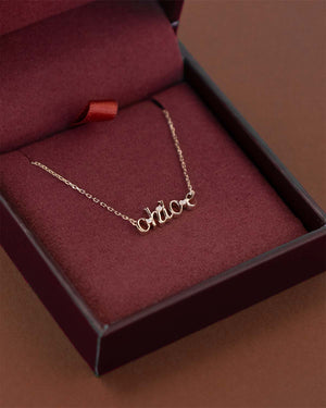 Cursive Nameplate Necklace | 9K Solid Gold