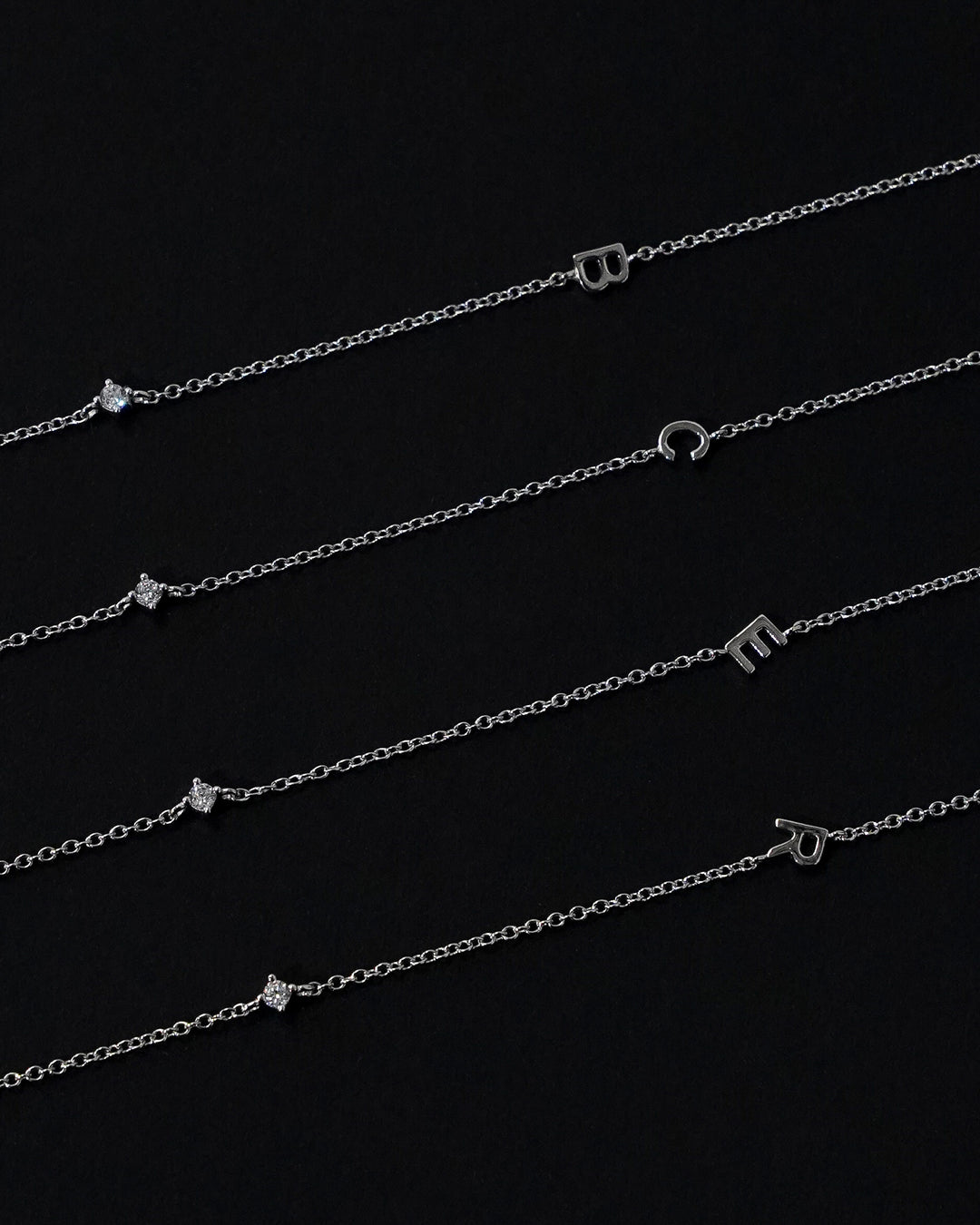 Petite Initial Necklace Sterling Silver - YCL Jewels Letter Necklace