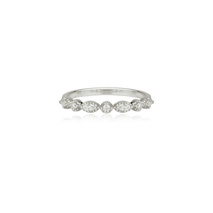 Marquise Round Moissanite Ring Band | Platinum