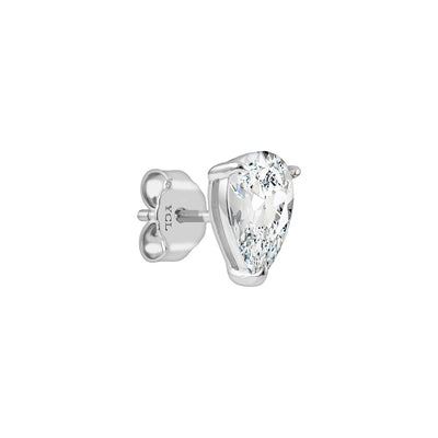 Sterling Silver Pear Claw Stud Earring