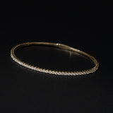2mm Diamond Tennis Bangle 14K Yellow Gold