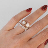Oval Crown Moissanite Ring | 14k Solid Gold