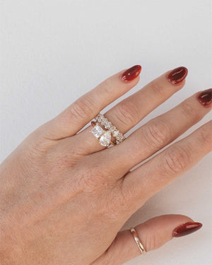 Princess Pear Cut Toi Et Moi Moissanite Ring | 14k Solid Gold