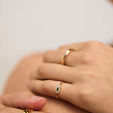 9k Solid Gold Pinky Lab-Grown Diamond Signet Ring