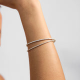 2mm Diamond Tennis Bangle 14K Yellow Gold