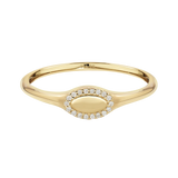9k Solid Gold Pinky Lab-Grown Diamond Signet Ring