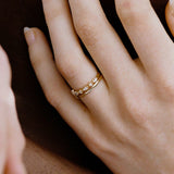 Marquise Round Moissanite Ring Band | 14k Solid Gold