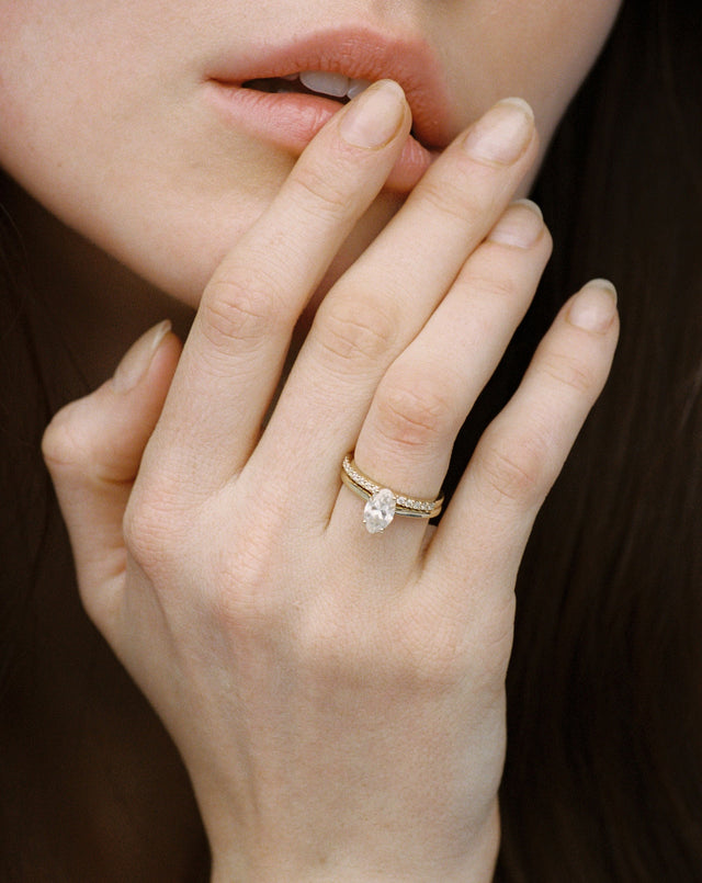 Marquise Moissanite Ring | 14k Solid Gold