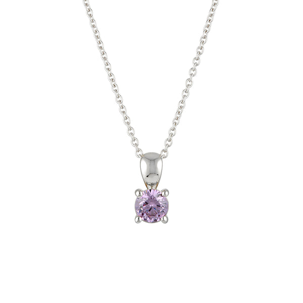 February Birthstone Necklace - Sterling Silver