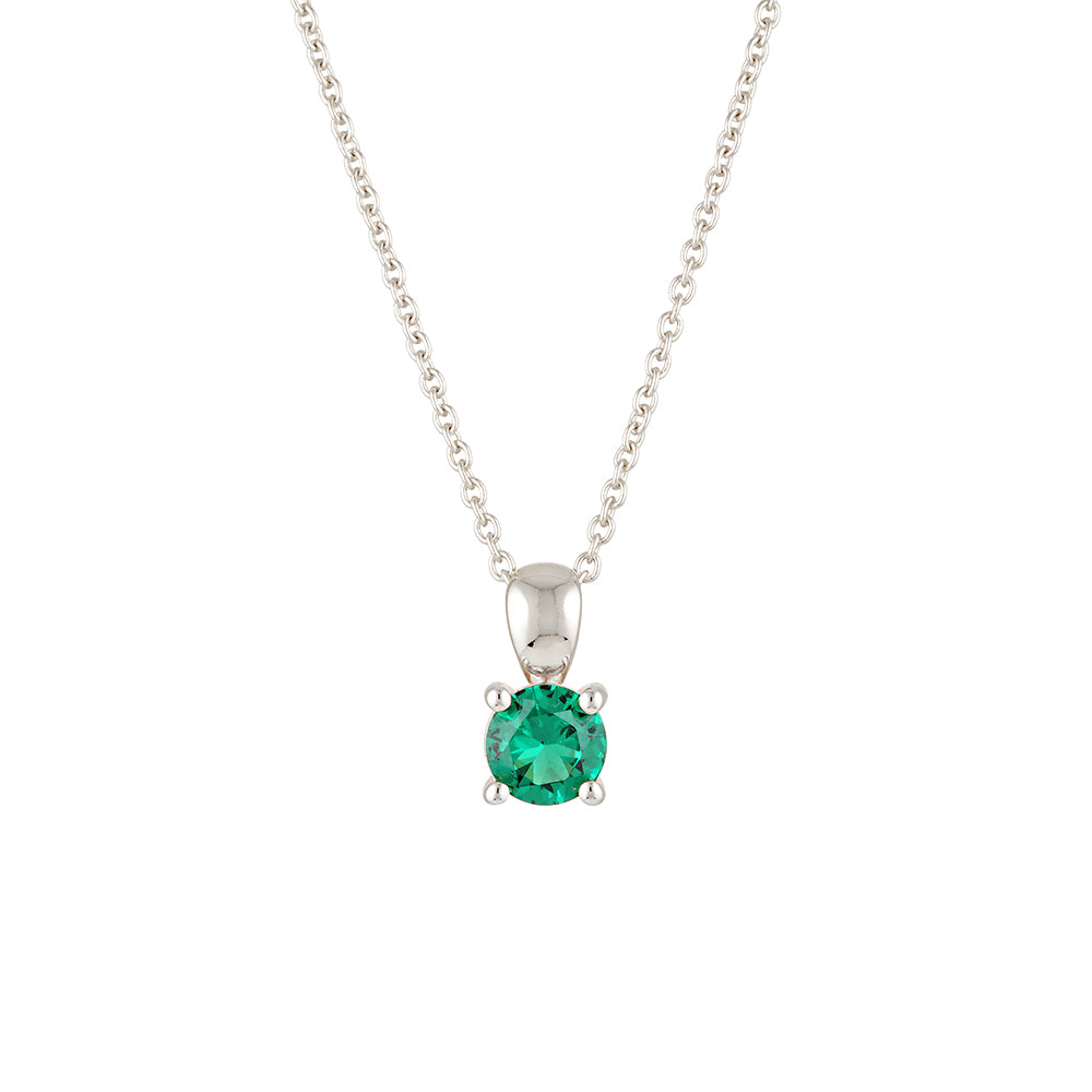 May Birthstone Necklace - Sterling Silver