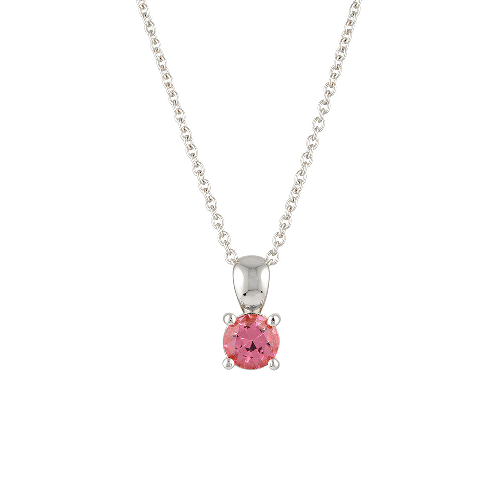 October Birthstone Necklace - Sterling Silver
