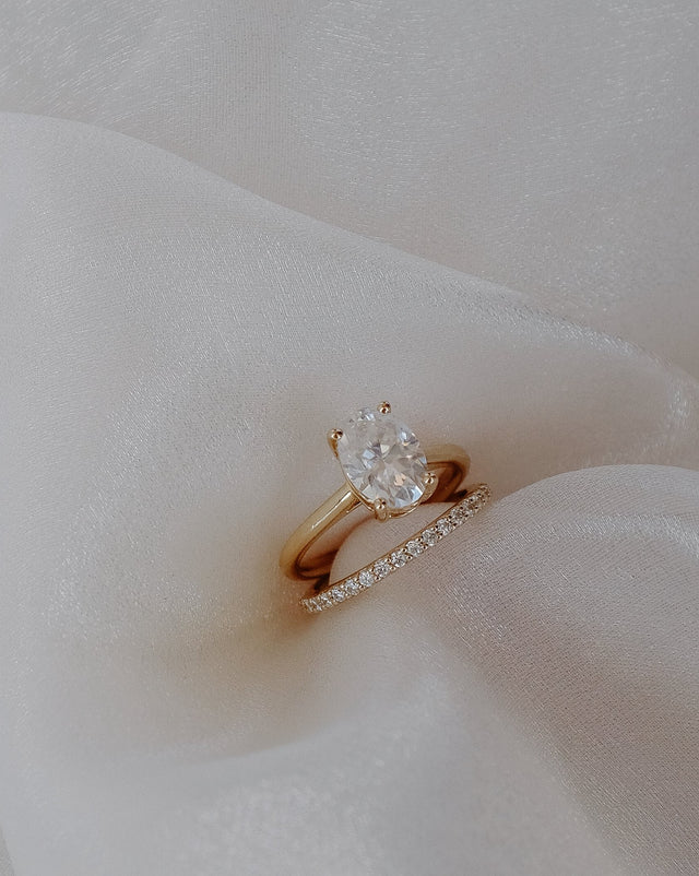 Oval Moissanite Ring | 14k Solid Gold