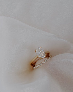 Pavé Moissanite Ring Band | 14k Solid Gold