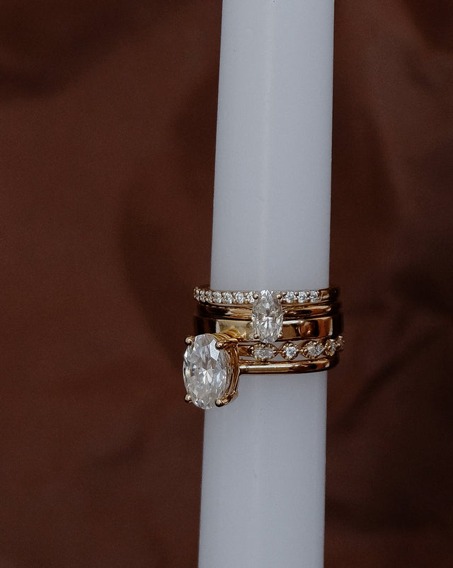 Petite Oval Moissanite Ring | 14k Solid Gold