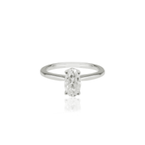 Petite Oval Moissanite Ring | 14k Solid Gold
