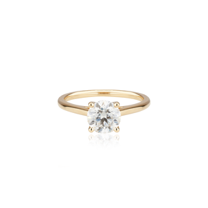 Round Moissanite Ring | 14k Solid Gold