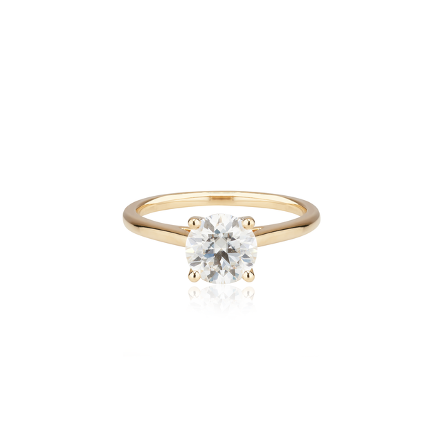 Round Moissanite Ring | 14k Solid Gold