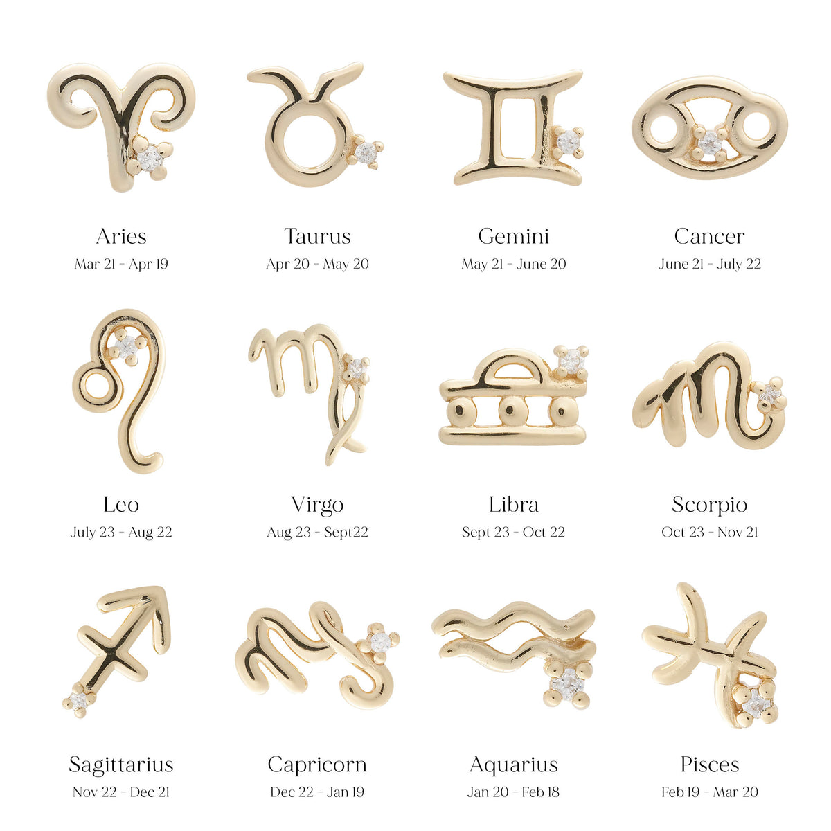 Capricorn Symbol Studs