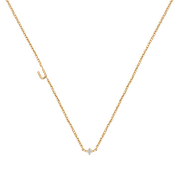 Petite Initial Necklace | 9k Solid Gold