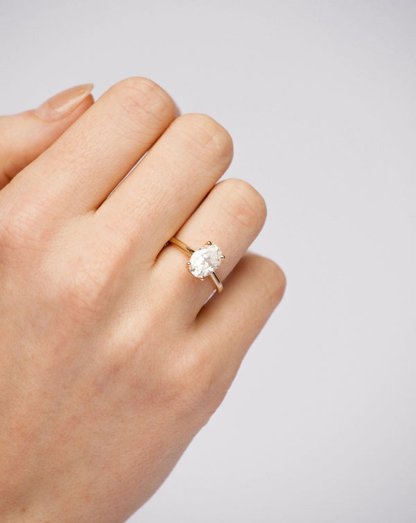 Oval Moissanite Ring | 14k Solid Gold