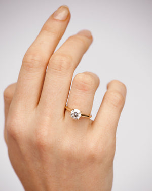 Round Moissanite Ring | 14k Solid Gold