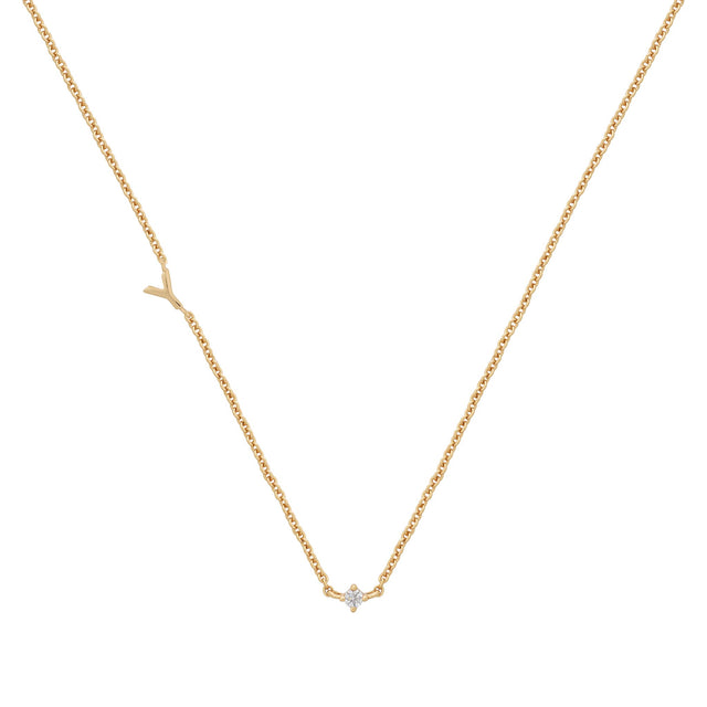 Petite Initial Necklace | 9k Solid Gold